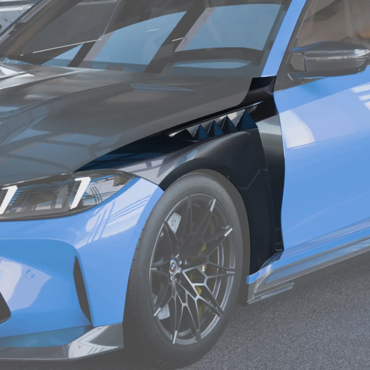 SooQoo BMW M3 G80 Side Fenders In Gloss Carbon Fibre