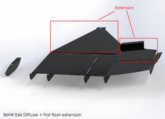 ST Trackparts BMW E46 (Non-M) Diffuser Flat Floor Extension