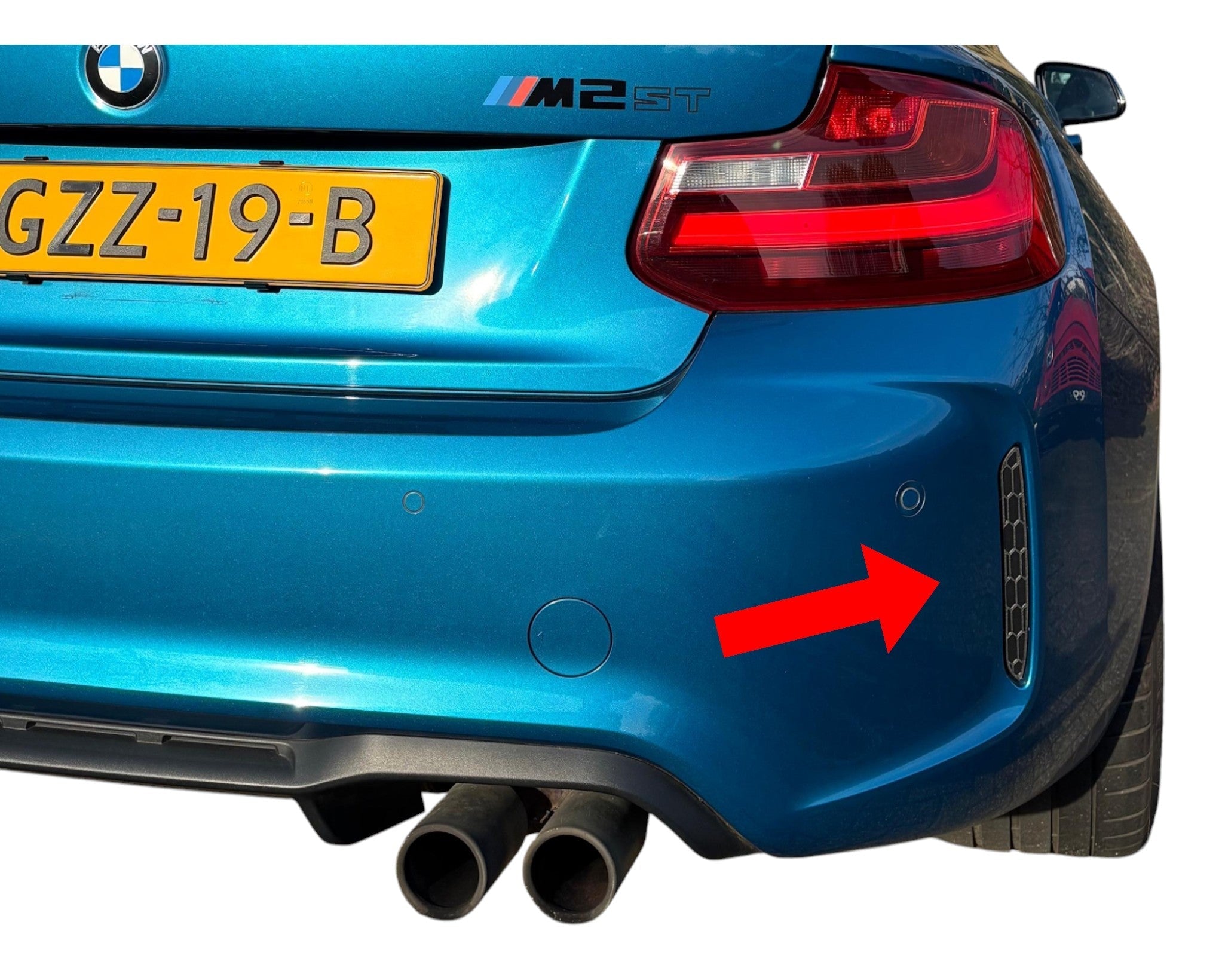 ST Trackparts BMW M2 F87 Rear Reflector Delete Kit Honeycomb Black