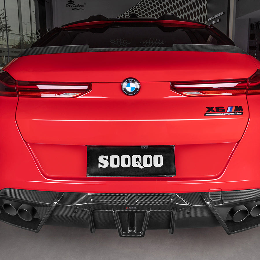 BMW F96 X6M Gloss Carbon Fibre SQ-A Rear Diffuser By SooQoo