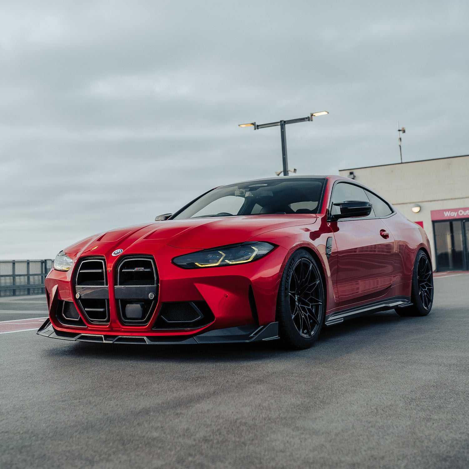 SooQoo BMW G80 M3 G82 M4 Front Splitter In Gloss Carbon Fibre