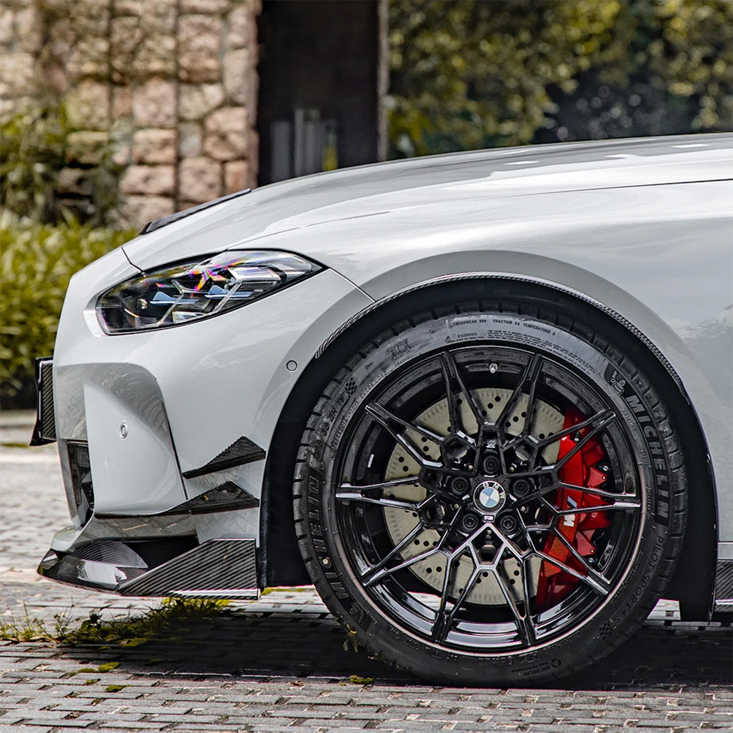 SooQoo BMW G80 M3 G82 M4 Front Splitter In Gloss Carbon Fibre