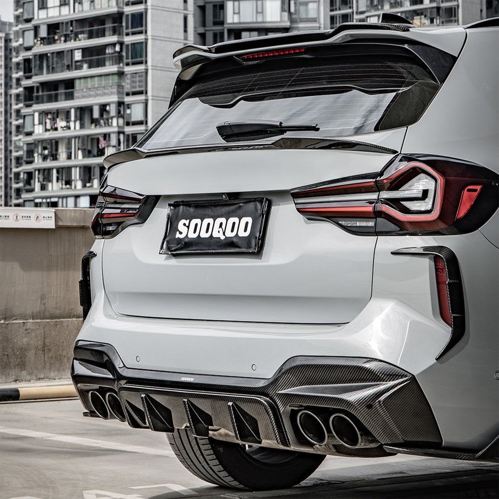 Bmw F97 Rear BMW X3M F97 LCI Carbon Fibre SQ Rear Canards | SooQoo