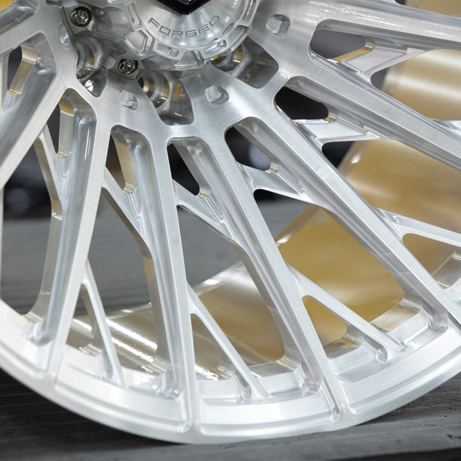 Vossen VFX-02T Forged Alloy Wheels In Brushed Gloss Clear