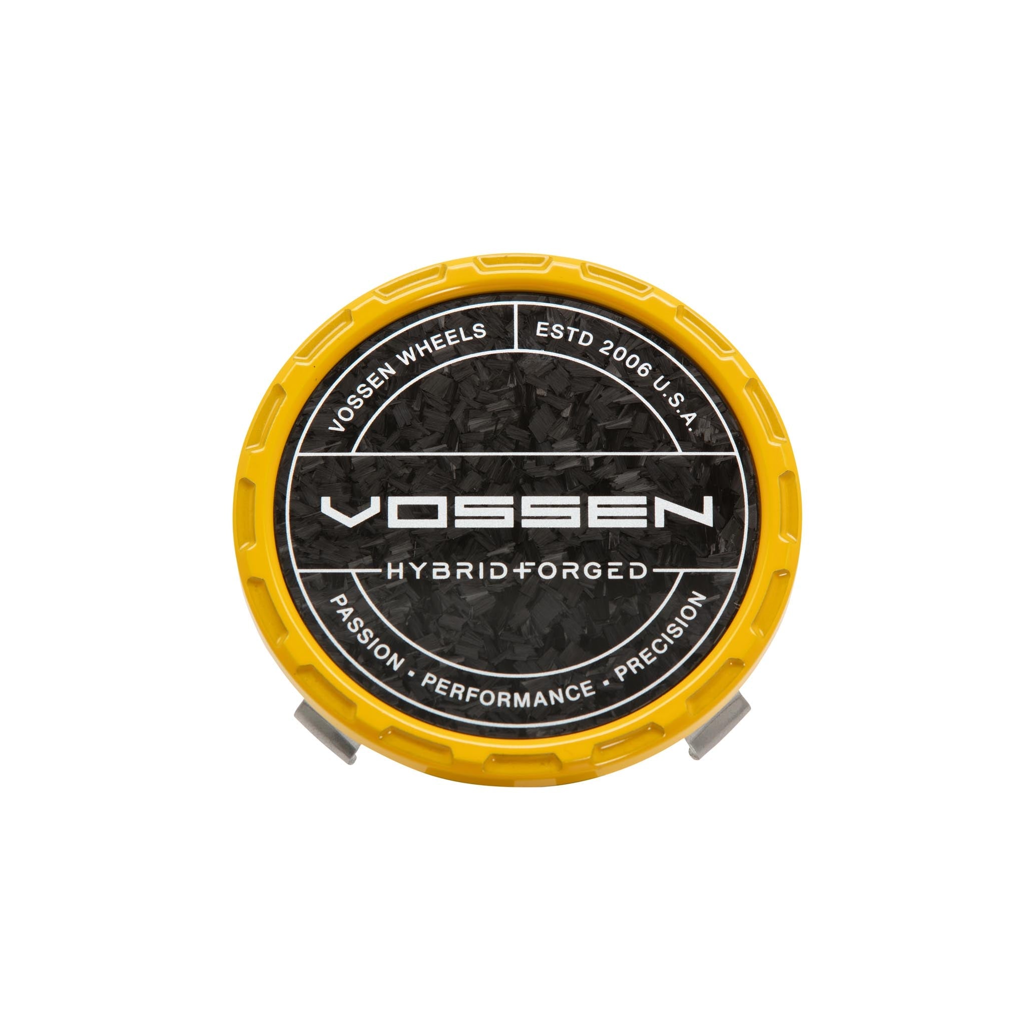 Vossen Hybrid Forged Carbon Billet Sport Cap for VF & HF Series Wheels (Canary Yellow) - Forged Carbon