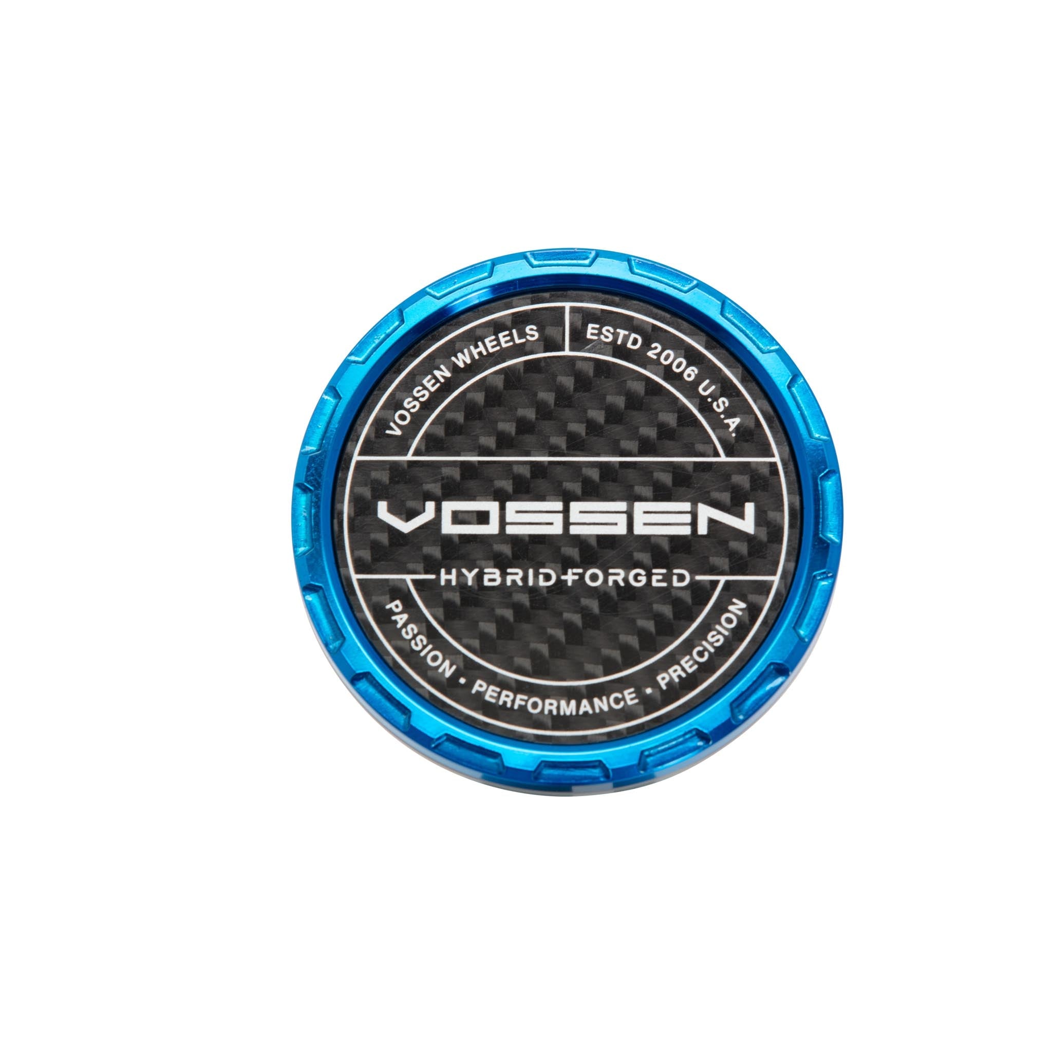 Vossen Carbon Hybrid Forged Billet Sport Cap for VF & HF Series Wheels (Fountain Blue) - Twill Weave Carbon