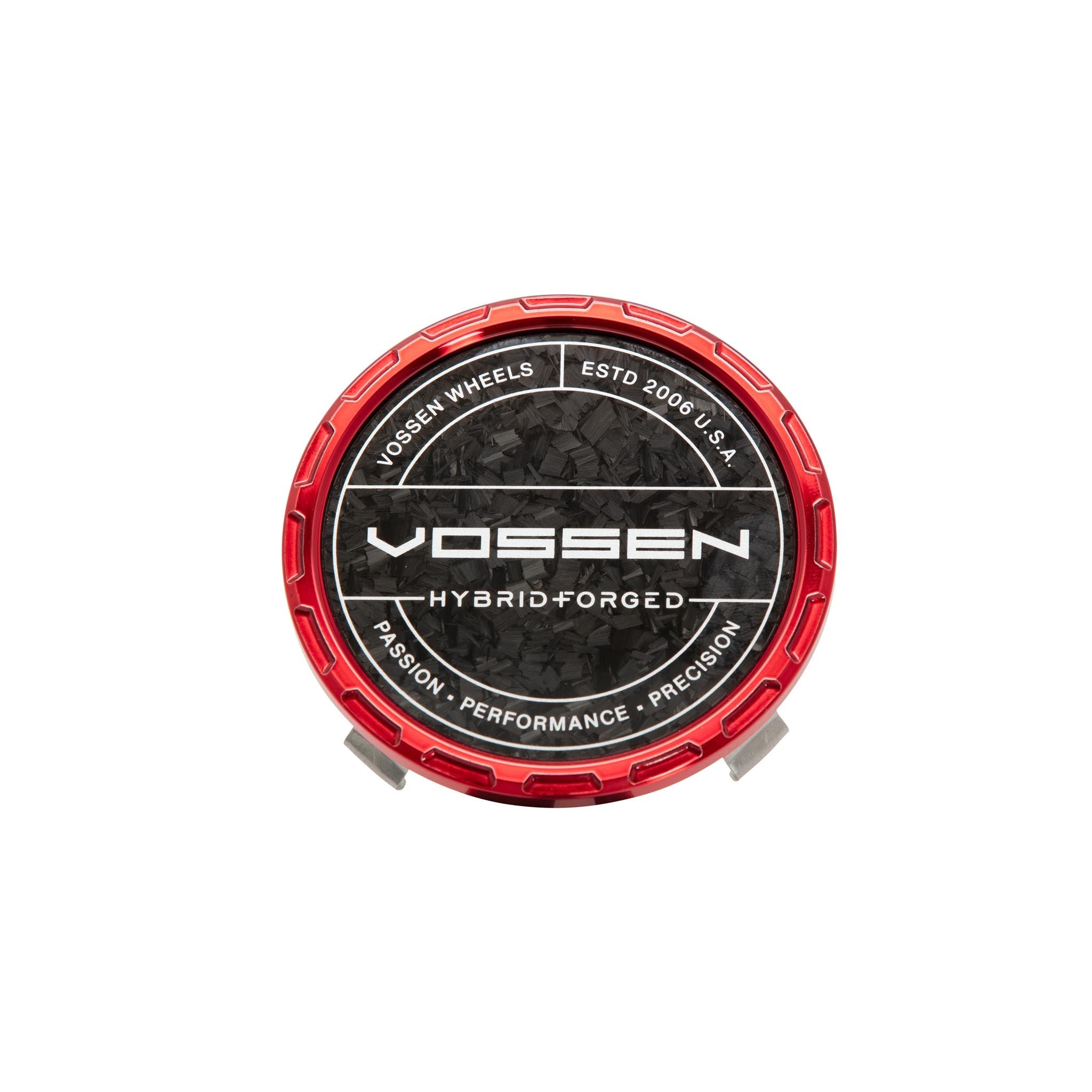 Vossen Hybrid Forged Carbon Billet Sport Cap for VF & HF Series Wheels (Vossen Red) - Forged Carbon
