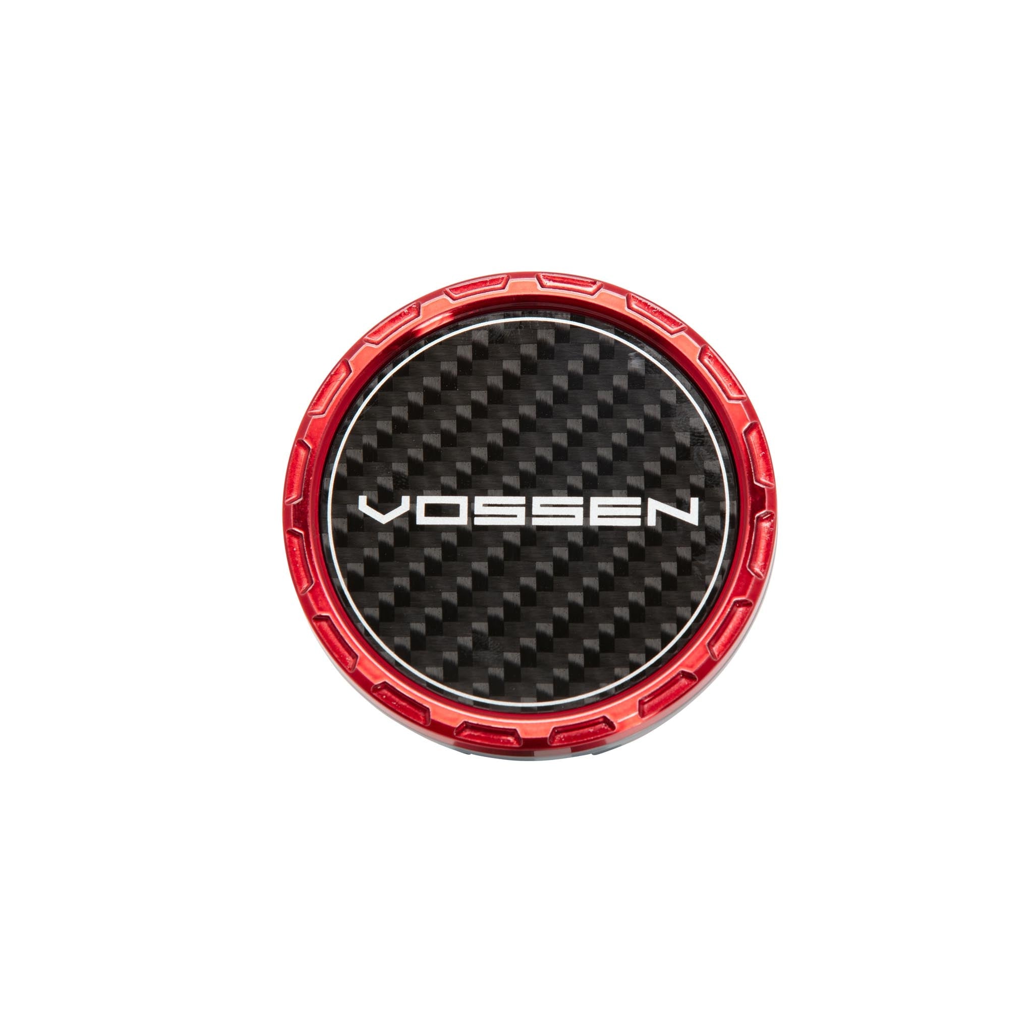 Vossen Classic Carbon Billet Sport Cap for VF & HF Series Wheels (Vossen Red) - Twill Weave Carbon