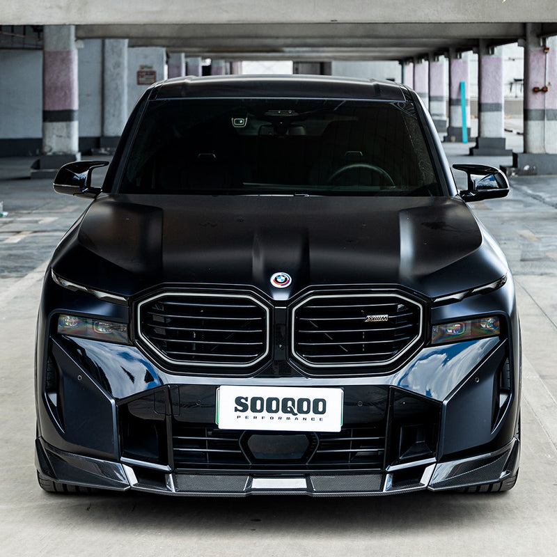 SooQoo BMW G09 XM Front Splitter In Gloss Carbon Fibre