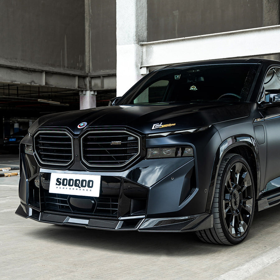 SooQoo BMW G09 XM Front Splitter In Gloss Carbon Fibre