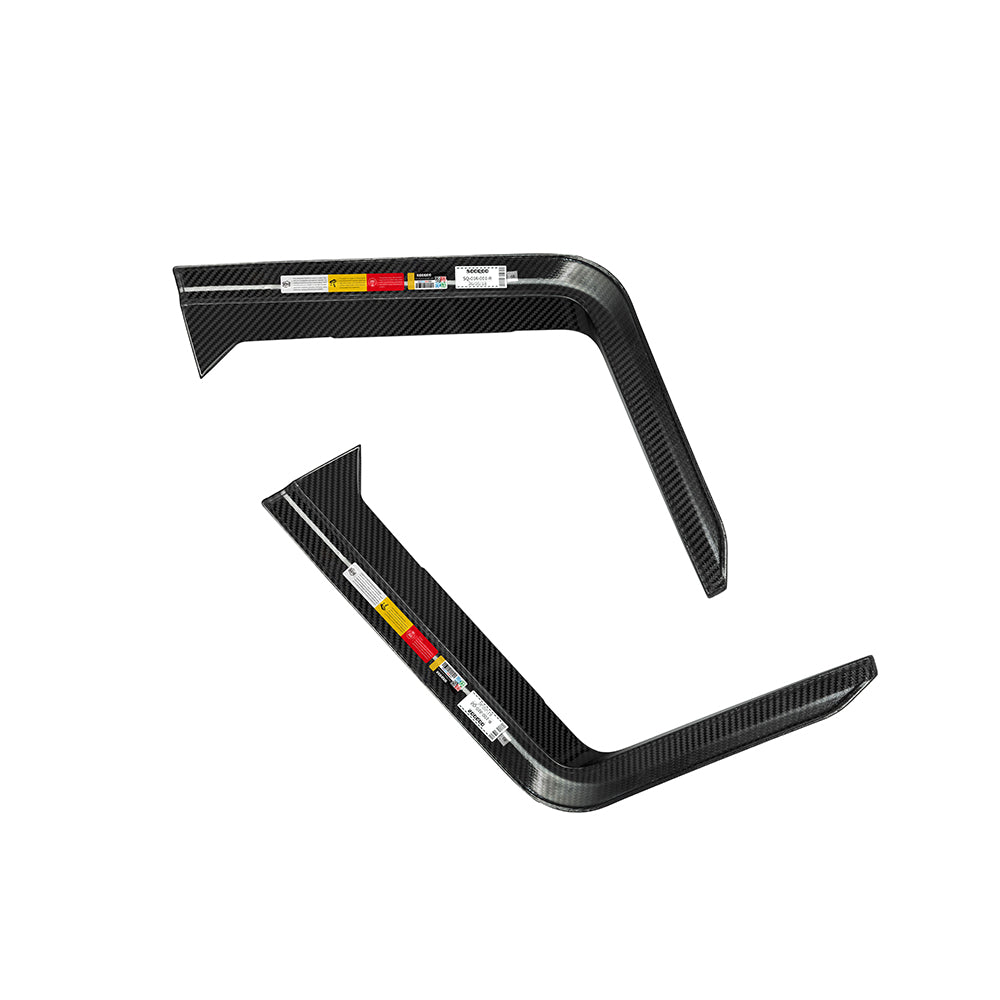 SooQoo BMW G09 XM Rear Bumper Inserts In Gloss Carbon Fibre