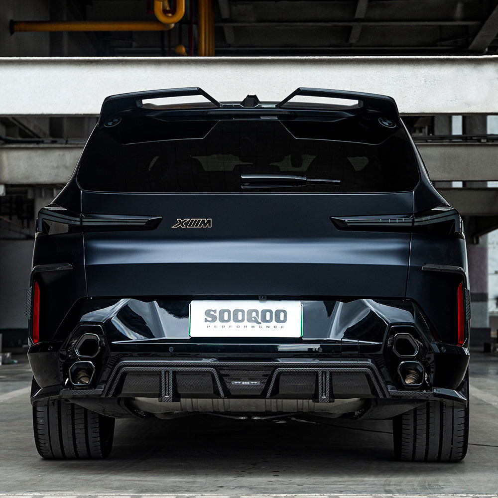 SooQoo BMW G09 XM Upper Spoiler In Gloss Carbon Fibre
