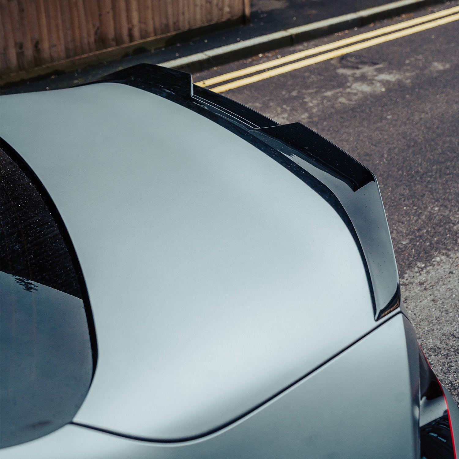 ZAERO Design BMW G87 M2 EVO-S Gloss Black Rear Spoiler Lip Fitted On Grey Car