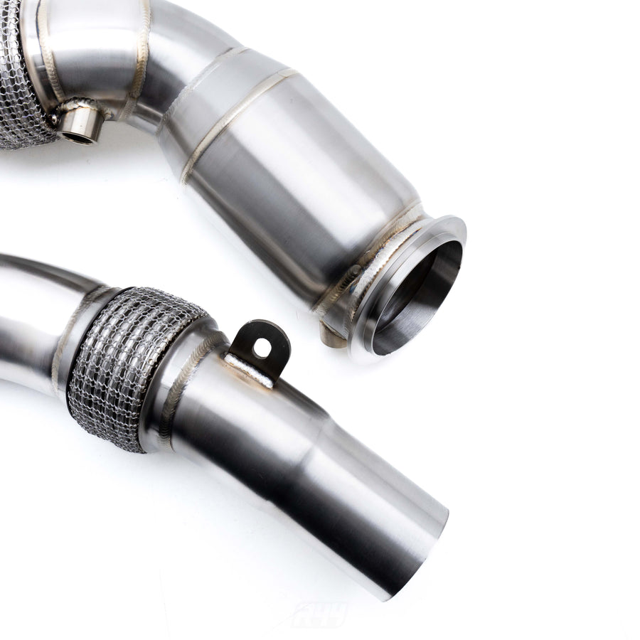 Deep Tone Industries BMW F80 M3, F82 M4 & F87 M2 Competition S55 Exhaust 200 Cell Sports Cat Downpipes