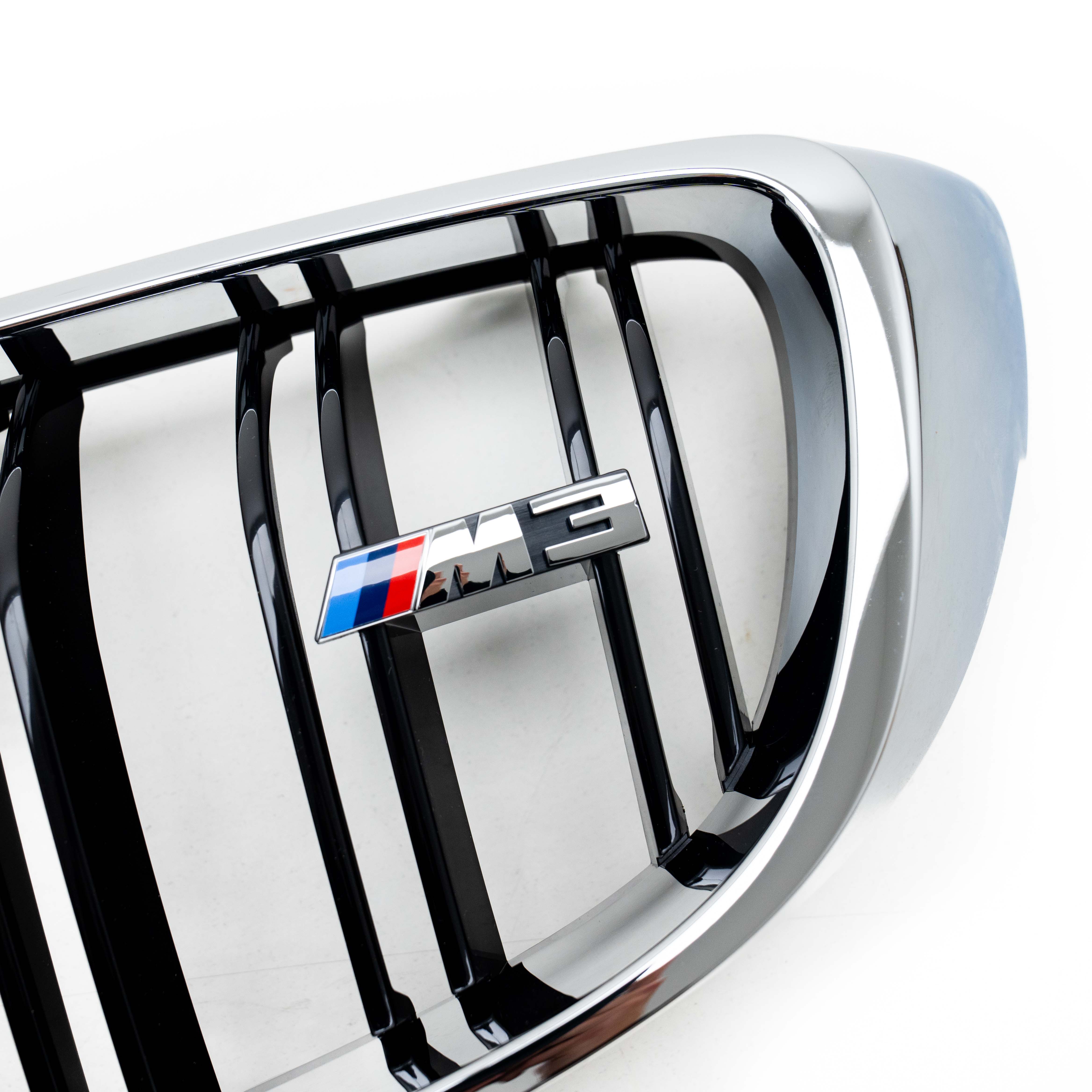 Genuine BMW F80 M3 OEM Chrome & Black Front Grilles 51138054332 & 51138056411