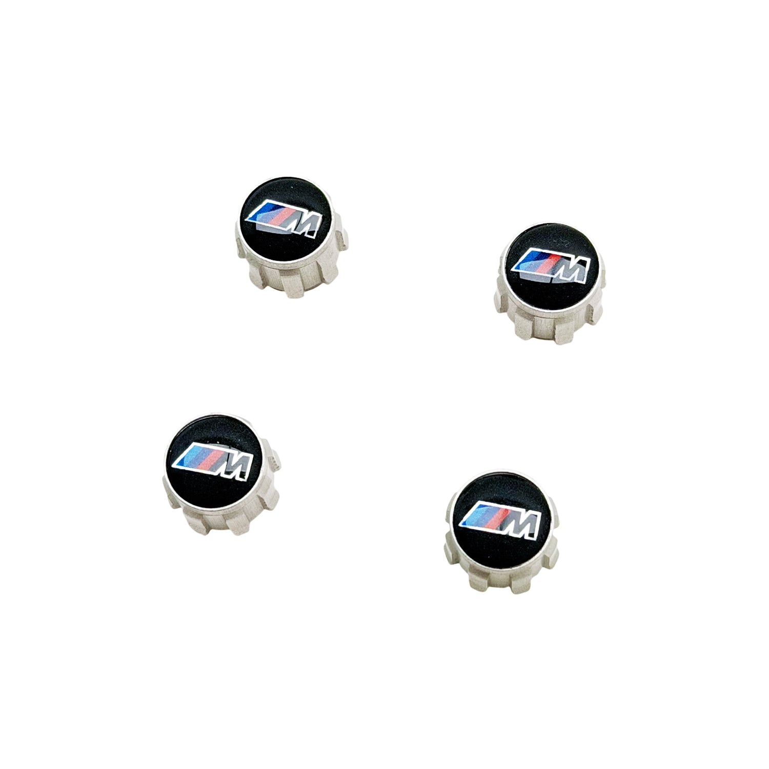 Genuine BMW M Performance M Logo Wheel Tyre Air Valve Caps Dust Covers 36122447402 (Set of 4)