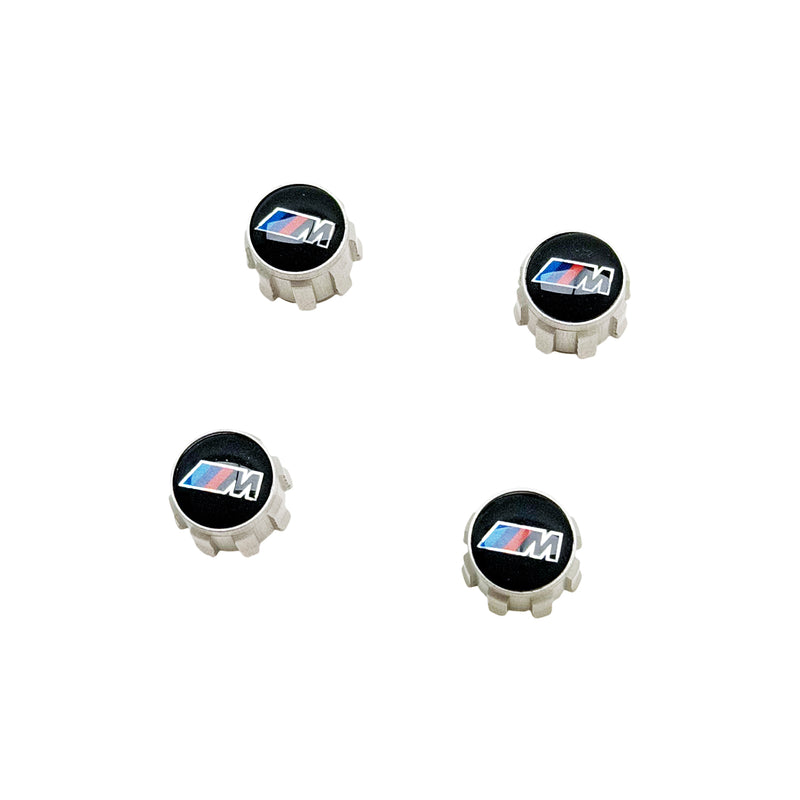 Genuine BMW M Performance M Logo Wheel Tyre Air Valve Caps Dust Covers 36122447402 (Set of 4)