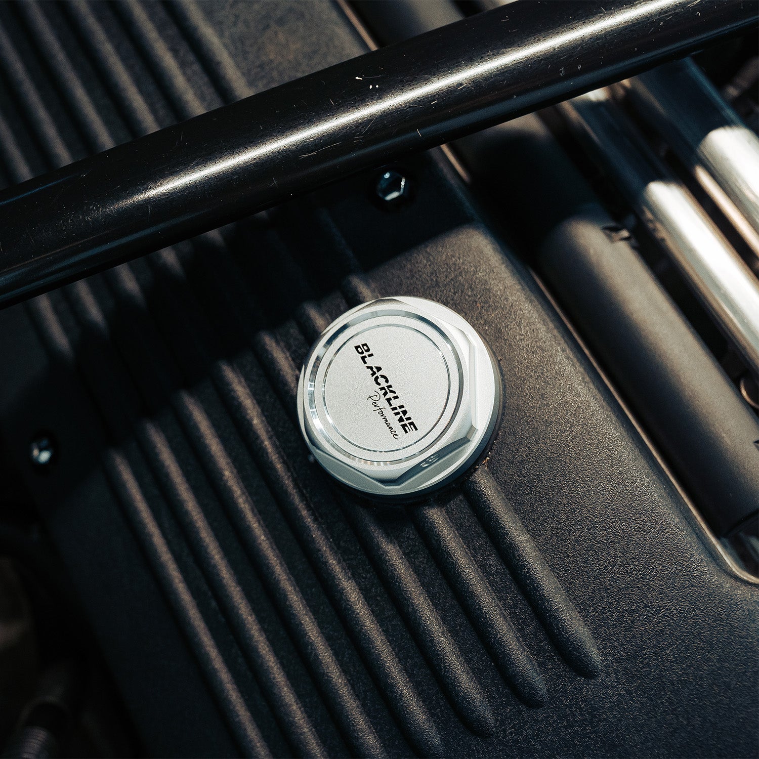 GoldenWrench BMW S54, S65 & S85 BLACKLINE Performance Heritage Motorsport Oil Cap In Silver