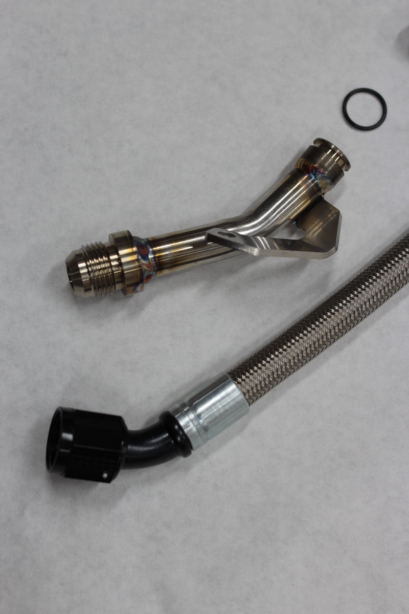 DOC Race BMW N54 Oil Drain Line For Top Mount Turbo