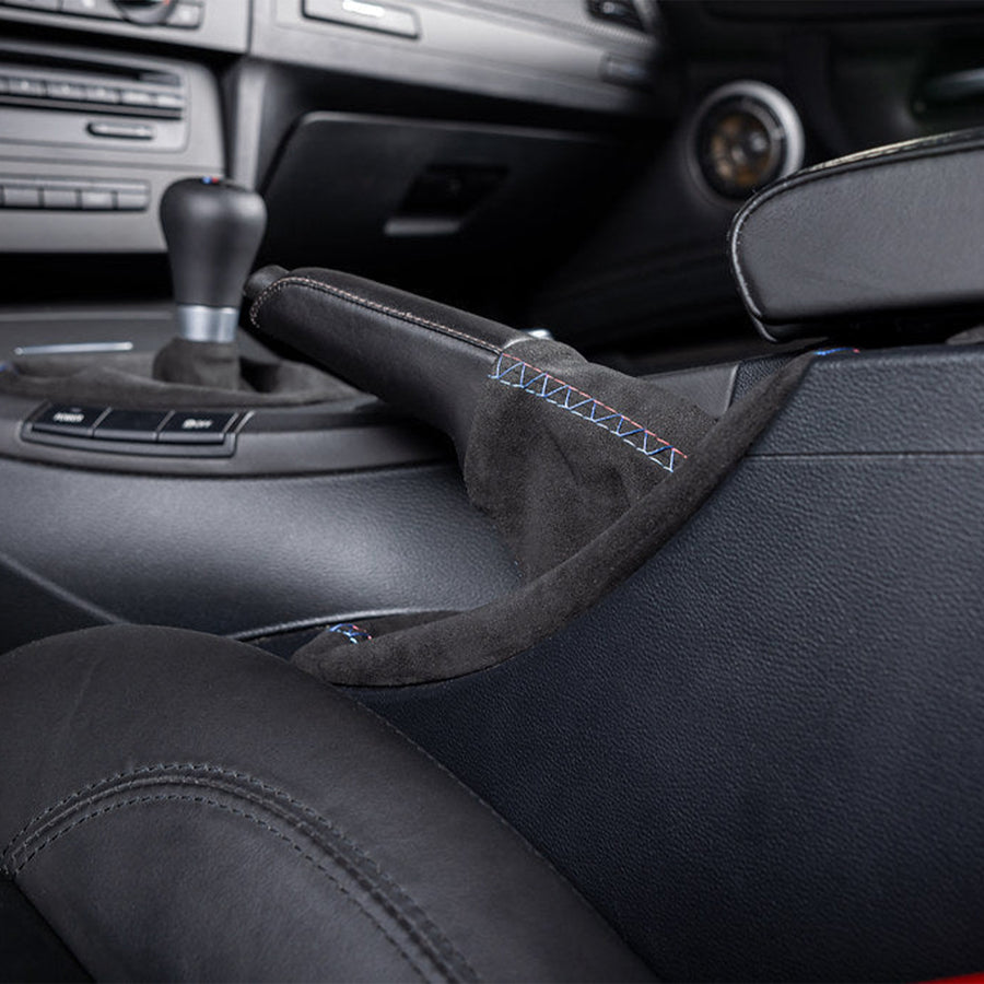 IND E90, E92 & E93 M3 Tri-Colour Stitched Alcantara E-Brake Boot (Left-hand Drive)