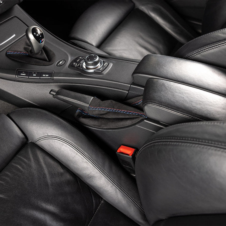 IND E90, E92 & E93 M3 Tri-Colour Stitched Alcantara E-Brake Boot (Left-hand Drive)