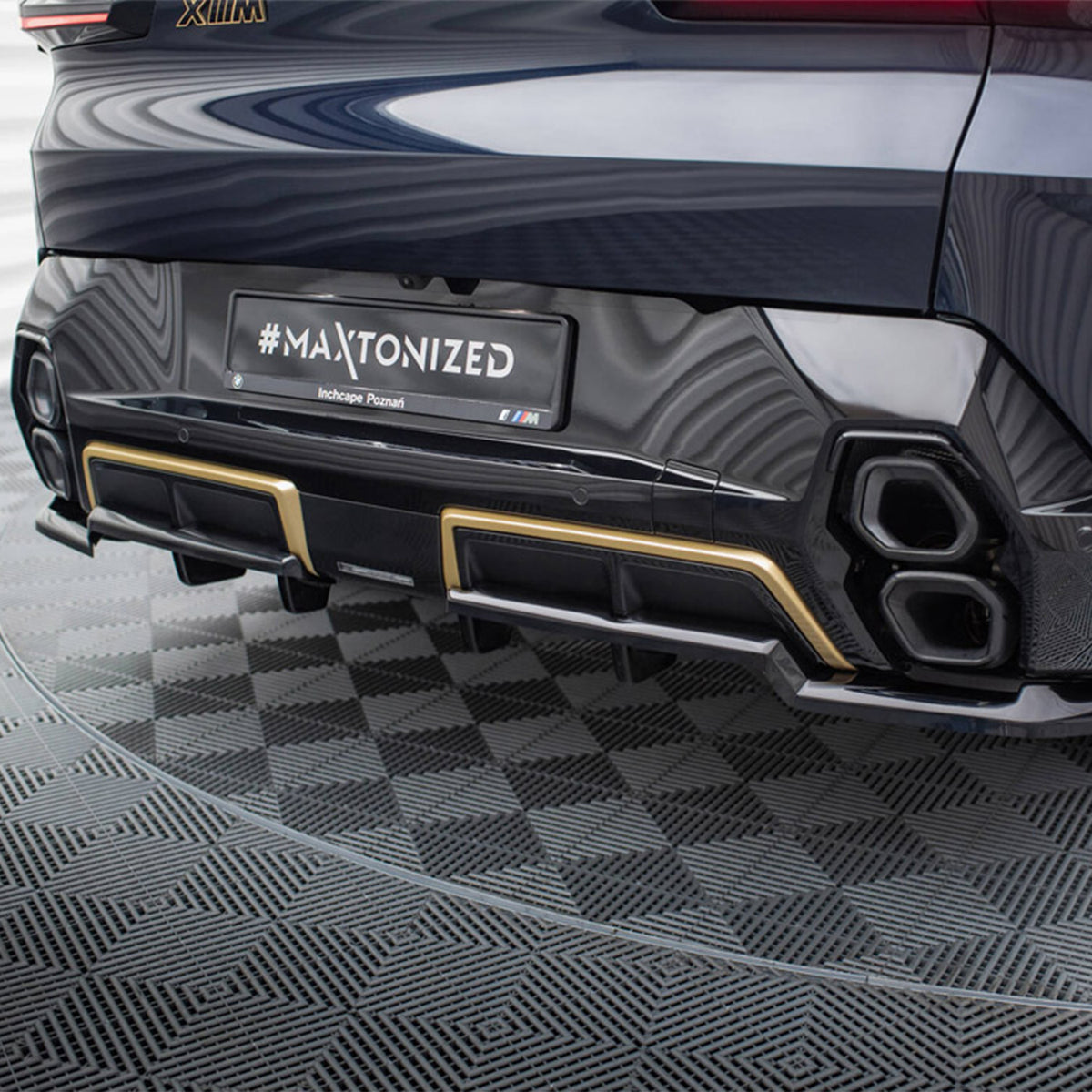Maxton Design BMW G09 XM Rear Diffuser With Vertical Bars In Gloss Black