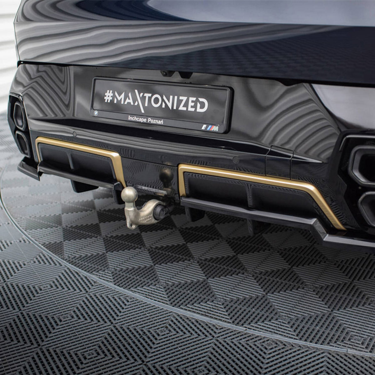 Maxton Design BMW G09 XM Rear Diffuser With Vertical Bars In Gloss Black