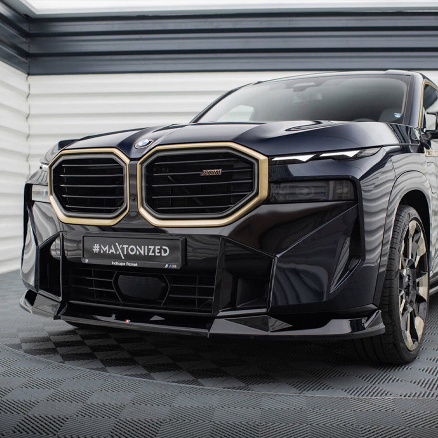 Maxton Design BMW G09 XM V2 Front Splitter In Gloss Black