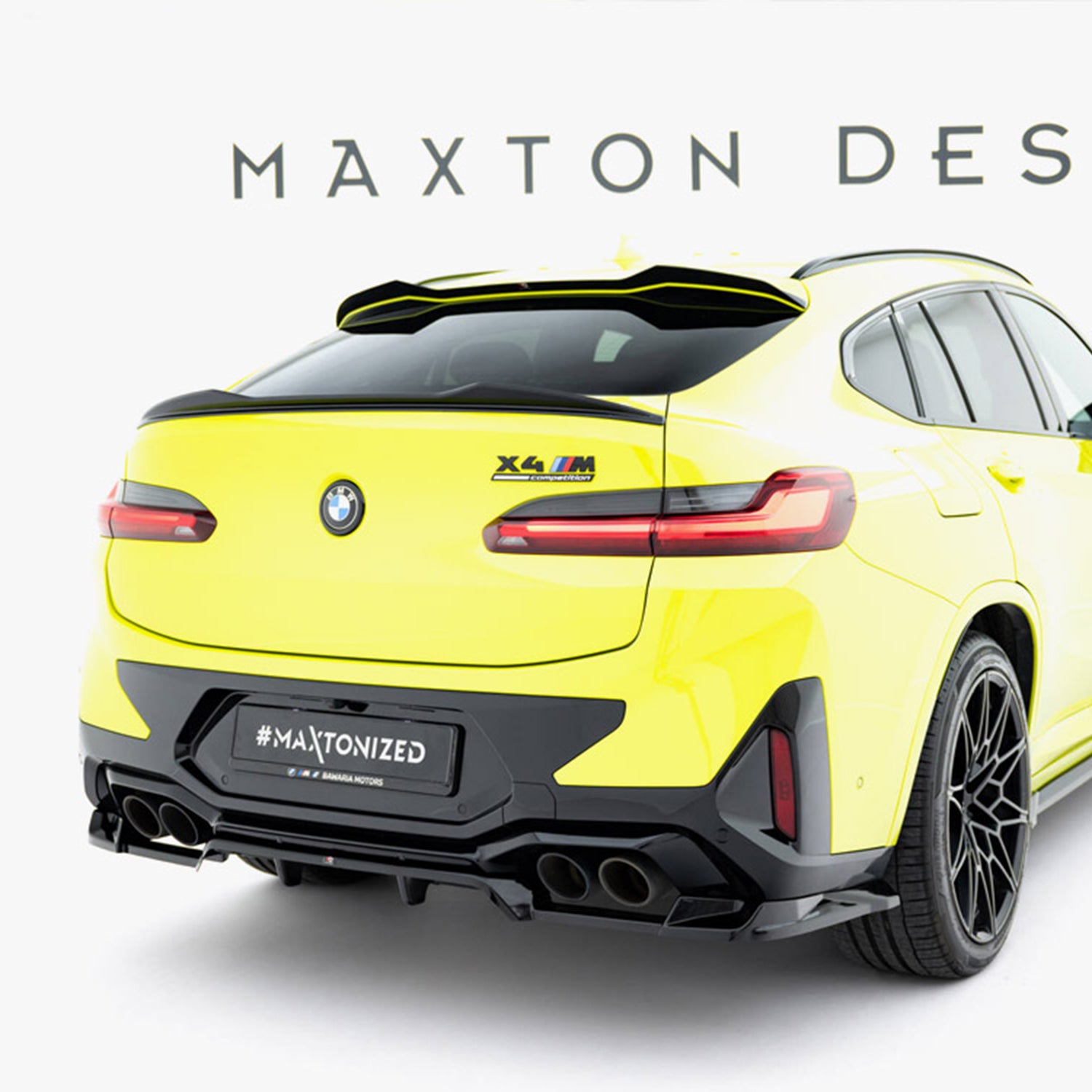 Maxton Design BMW F98 X4M & G02 X4 LCI Rear Lower Spoiler Cap In Gloss Black (2022+)