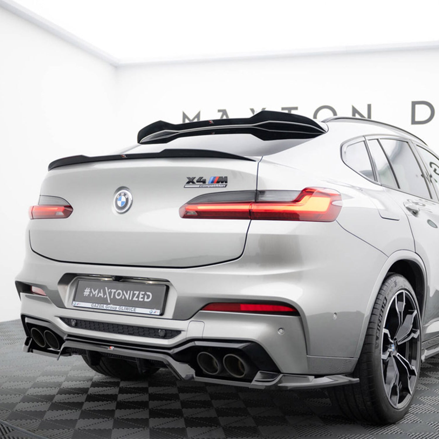 Maxton Design BMW F98 X4M & G02 X4 Pre-LCI Rear Lower Spoiler Cap In Gloss Black (2019-2021)