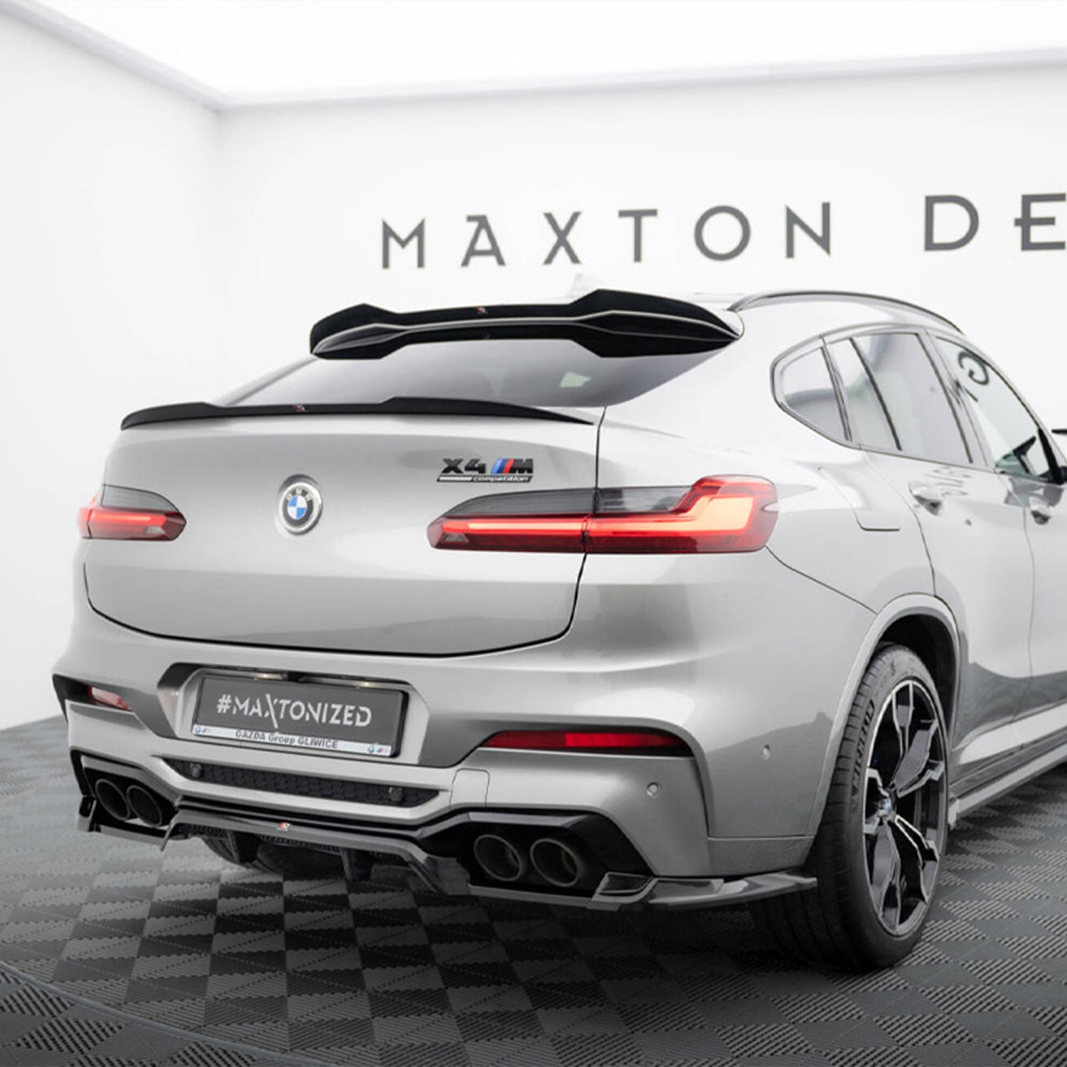 Maxton Design BMW F98 X4M & G02 X4 Pre-LCI Rear Upper Spoiler Cap In Gloss Black (2019-2021)