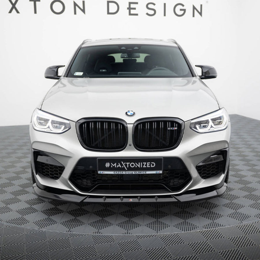 Maxton Design BMW F98 X4M Pre-LCI V1 Front Splitter In Gloss Black (2019-2021)