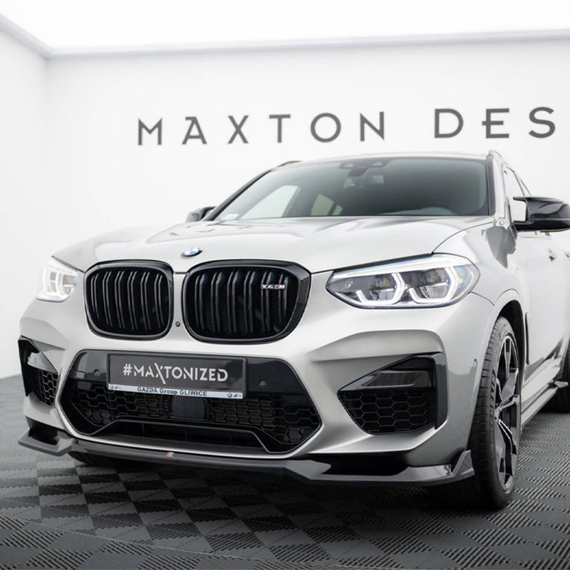 Maxton Design BMW F98 X4M Pre-LCI V2 Front Splitter In Gloss Black (2019-2021)