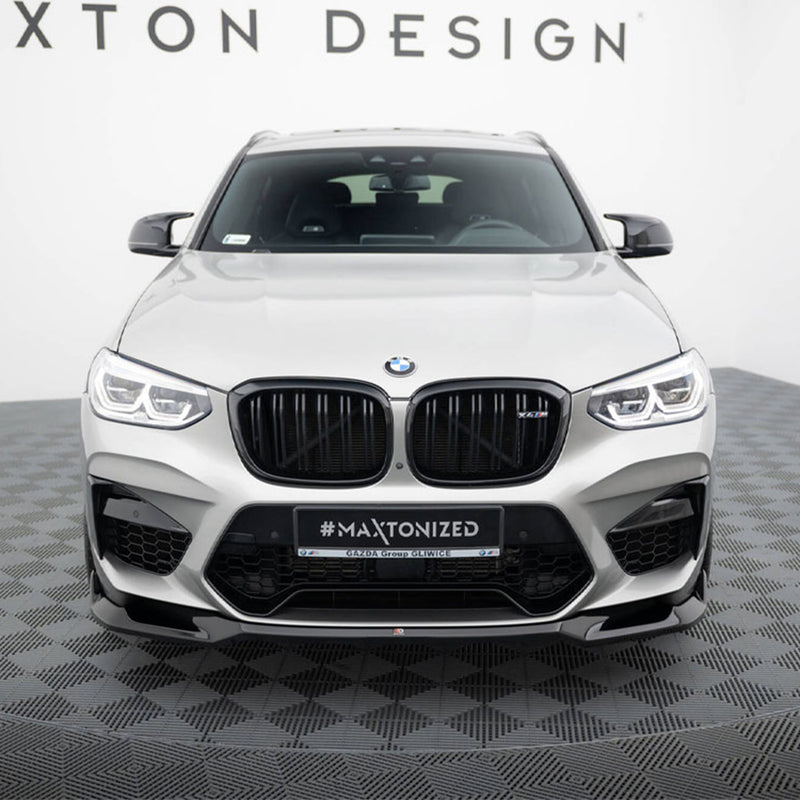 Maxton Design BMW F98 X4M Pre-LCI V2 Front Splitter In Gloss Black (2019-2021)