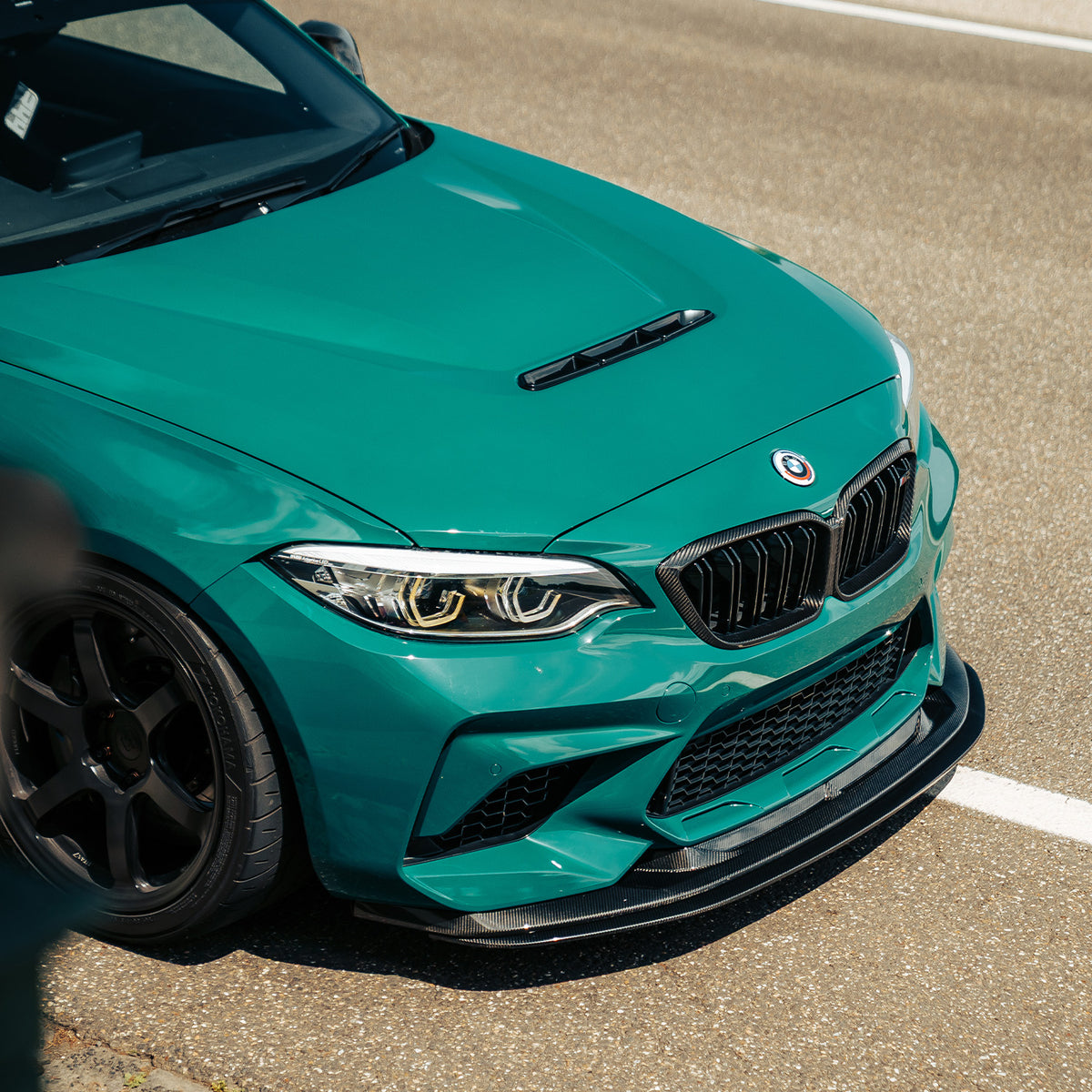 MHC+ BMW F87 M2 & M2 Competition GTX Front Splitter Adjustable Lower In Pre Preg Carbon Fibre