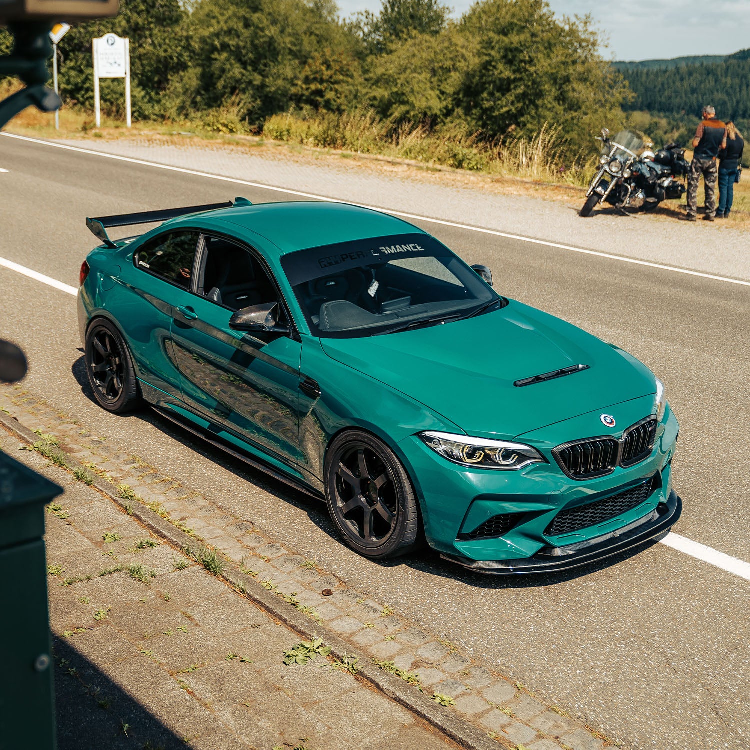 MHC+ BMW F87 M2 & M2 Competition GTX Front Splitter Adjustable Lower In Pre Preg Carbon Fibre
