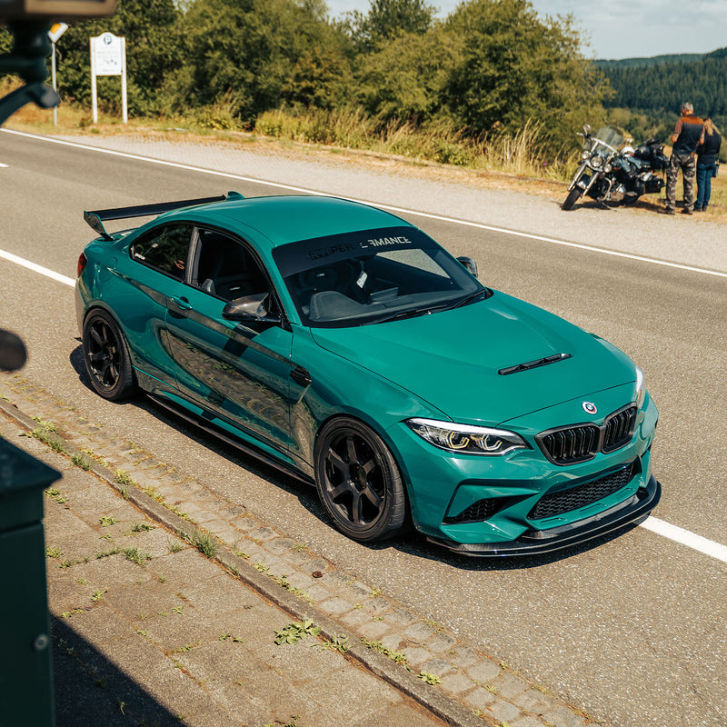 MHC+ BMW F87 M2 & M2 Competition GTX Front Splitter Adjustable Lower In Pre Preg Carbon Fibre