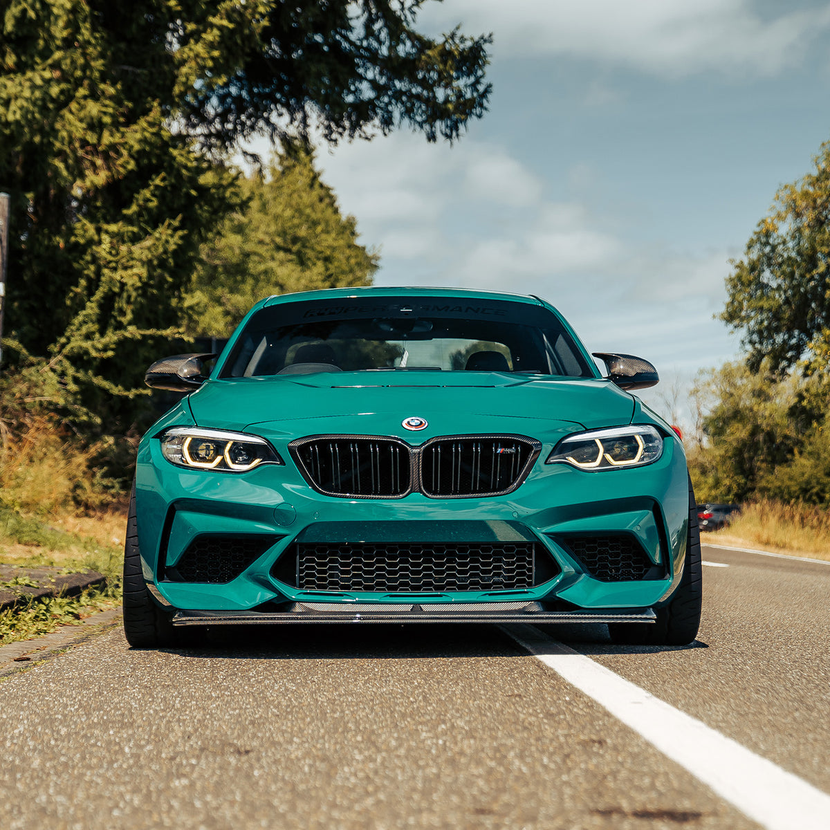MHC+ BMW F87 M2 & M2 Competition GTX Front Splitter Adjustable Lower In Pre Preg Carbon Fibre