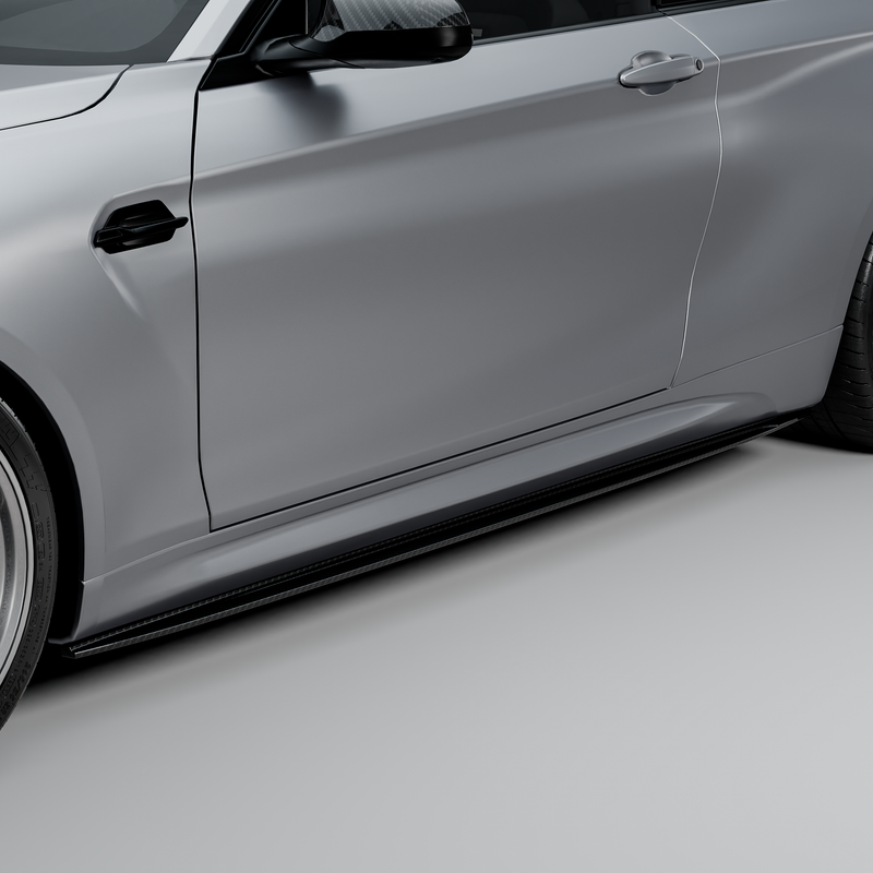 MHC+ BMW F87 M2 GTX Side Skirts In Pre Preg Carbon Fibre