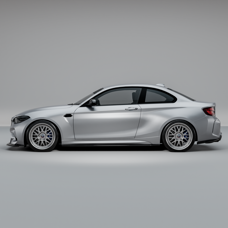 MHC+ BMW F87 M2 GTX Side Skirts In Pre Preg Carbon Fibre