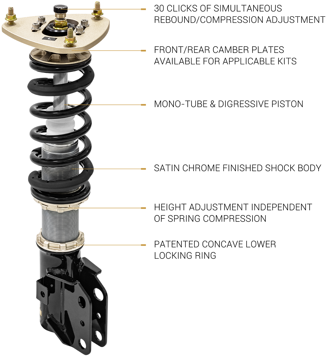 BC Racing DS-Series coilover kit for BMW 435i/440i F32 — adjustable suspension