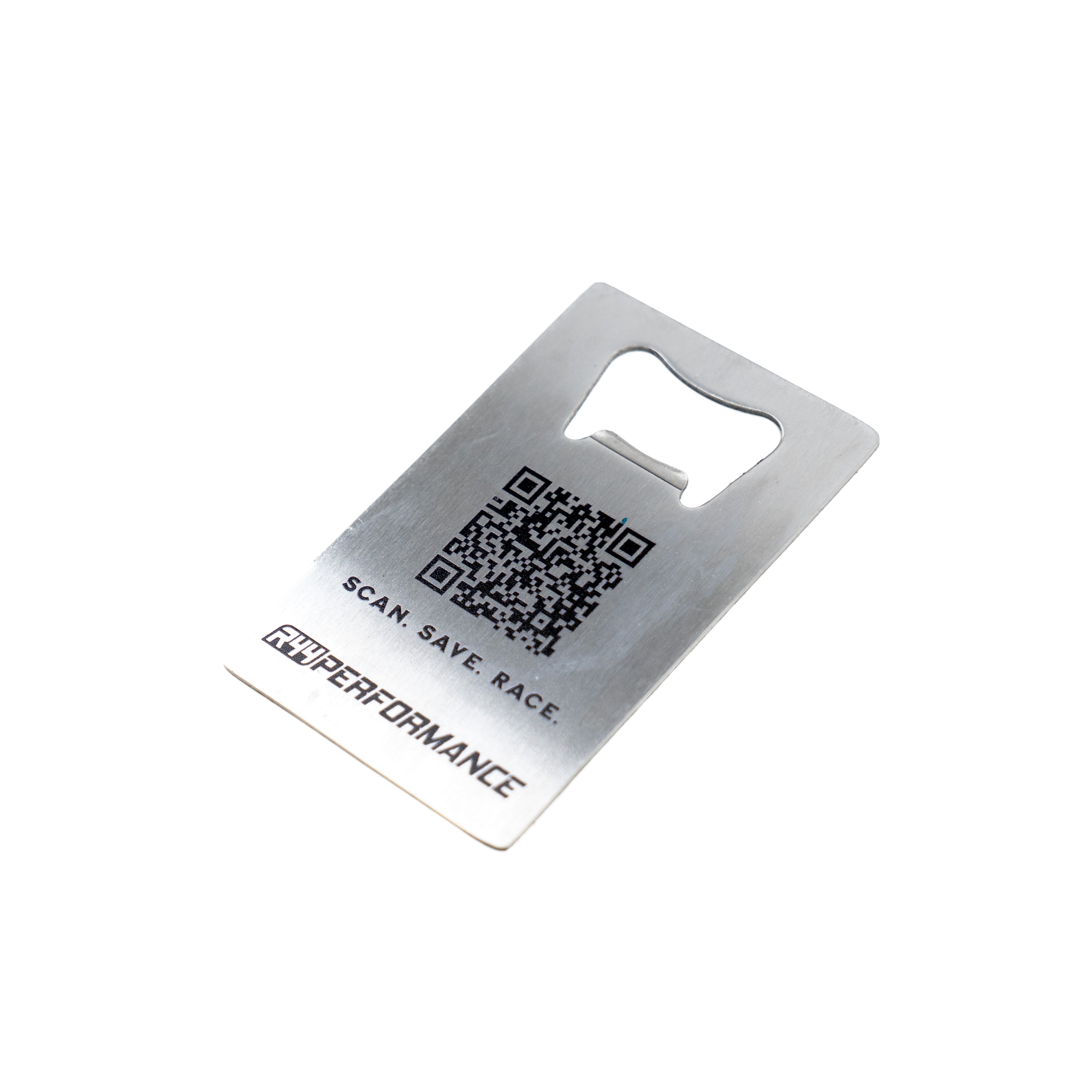 R44 Performance 'Scan. Save. Race.' Bottle Opener
