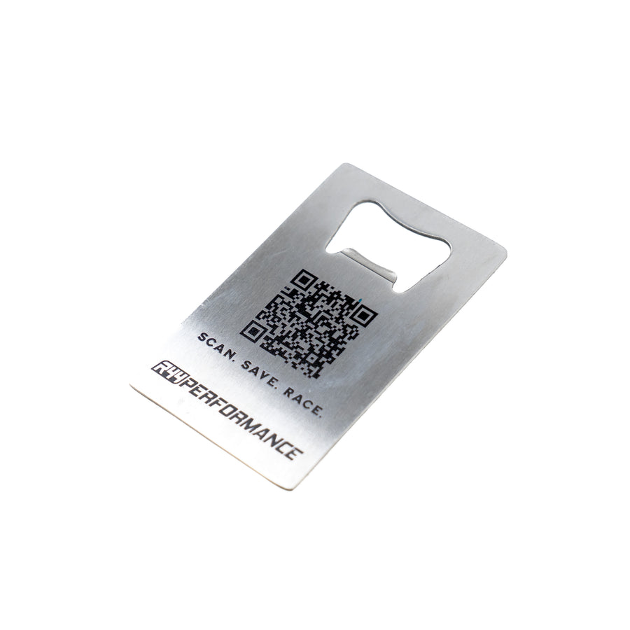 R44 Performance 'Scan. Save. Race.' Bottle Opener