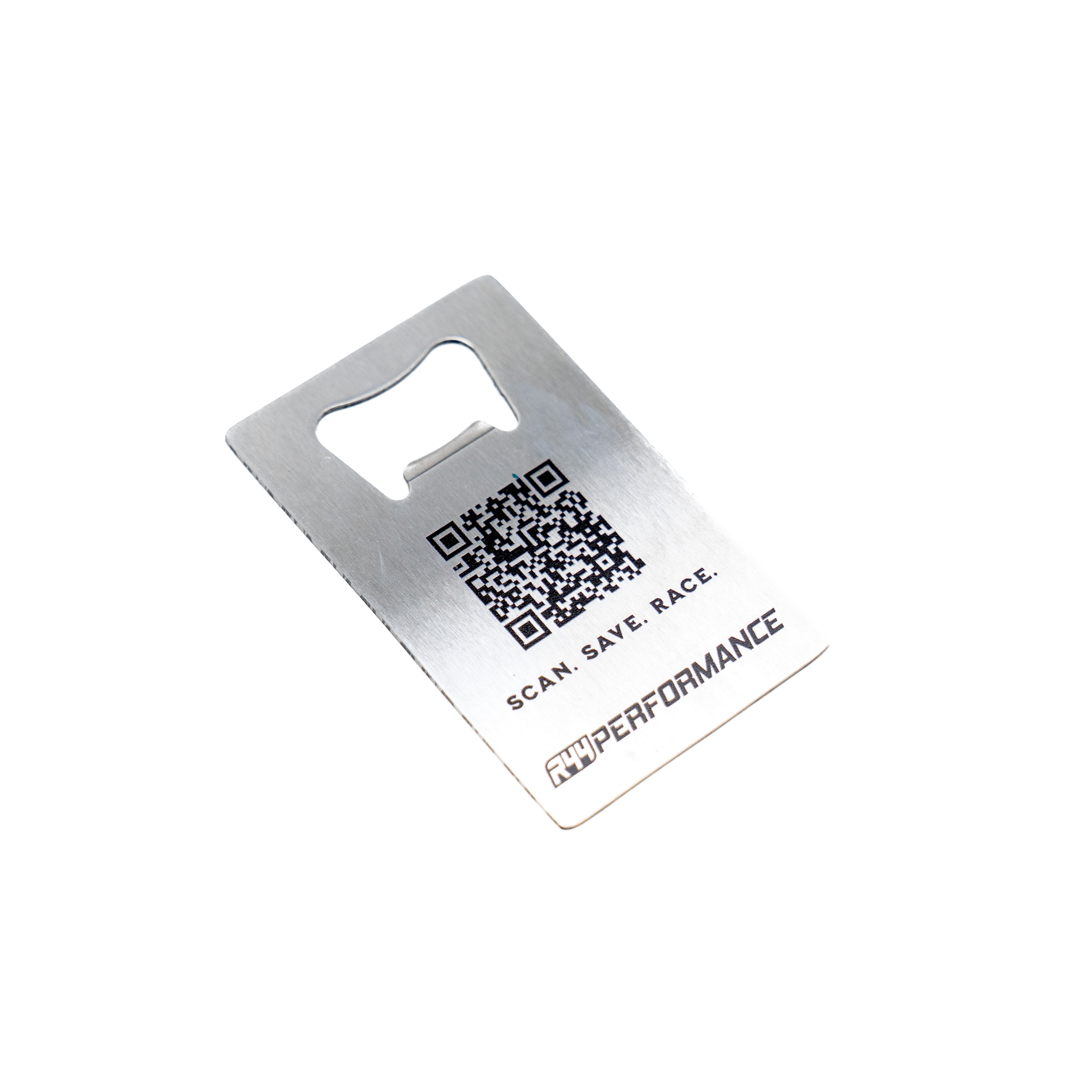 R44 Performance 'Scan. Save. Race.' Bottle Opener