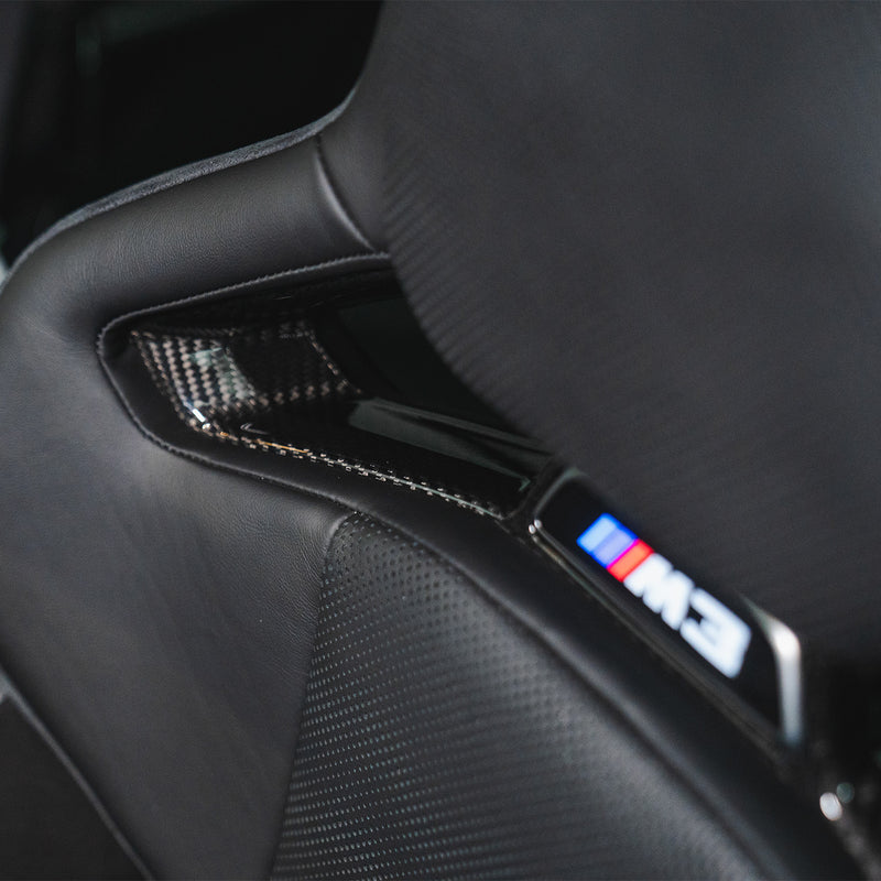 SHFT BMW G80/G81 M3, G82/G83 M4 & G87 M2 Gloss Carbon Fibre Seat Centre Trim Covers