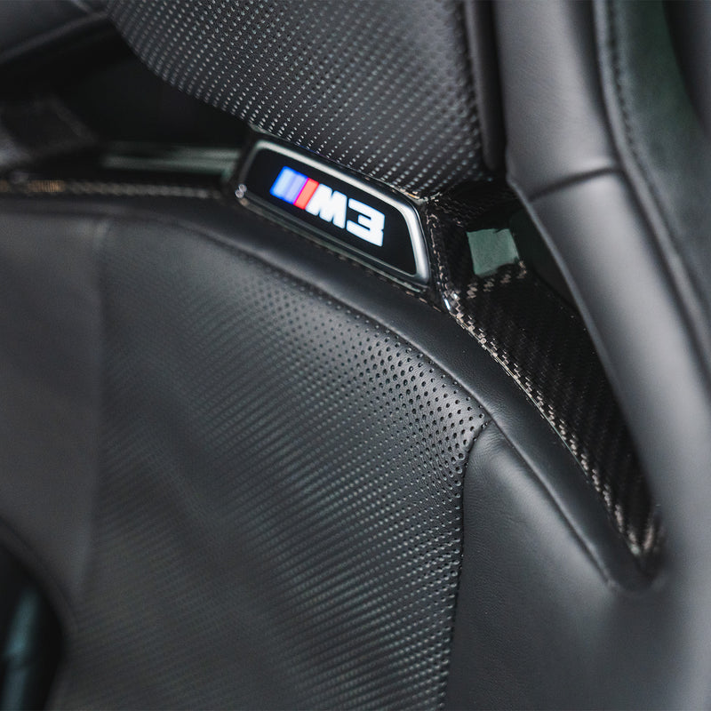 SHFT BMW G80/G81 M3, G82/G83 M4 & G87 M2 Gloss Carbon Fibre Seat Centre Trim Covers