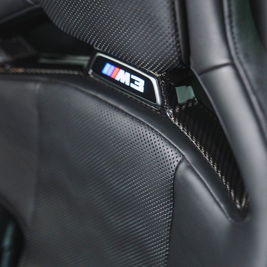 SHFT BMW G80/G81 M3, G82/G83 M4 & G87 M2 Gloss Carbon Fibre Seat Centre Trim Covers