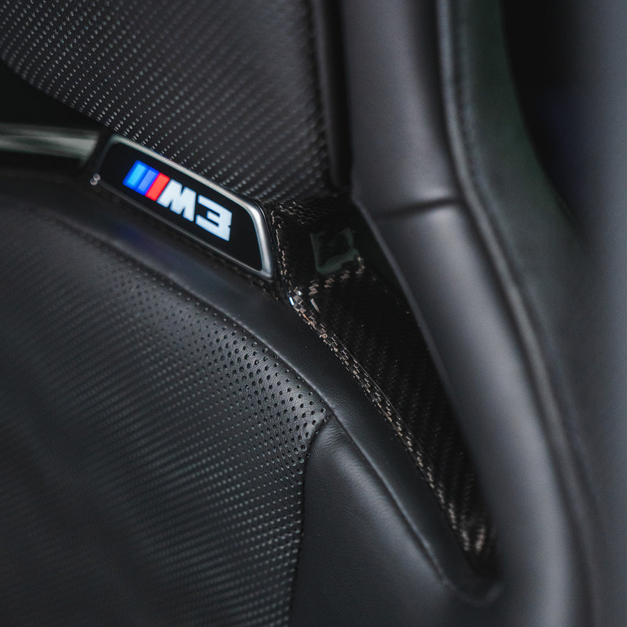 SHFT BMW G80/G81 M3, G82/G83 M4 & G87 M2 Gloss Carbon Fibre Seat Centre Trim Covers