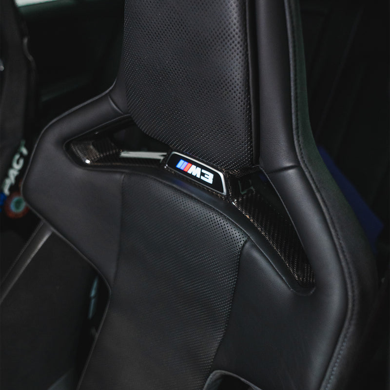 SHFT BMW G80/G81 M3, G82/G83 M4 & G87 M2 Gloss Carbon Fibre Seat Centre Trim Covers