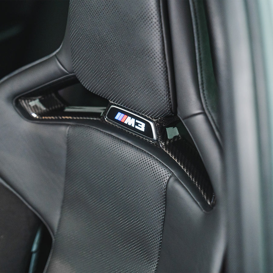 SHFT BMW G80/G81 M3, G82/G83 M4 & G87 M2 Gloss Carbon Fibre Seat Centre Trim Covers